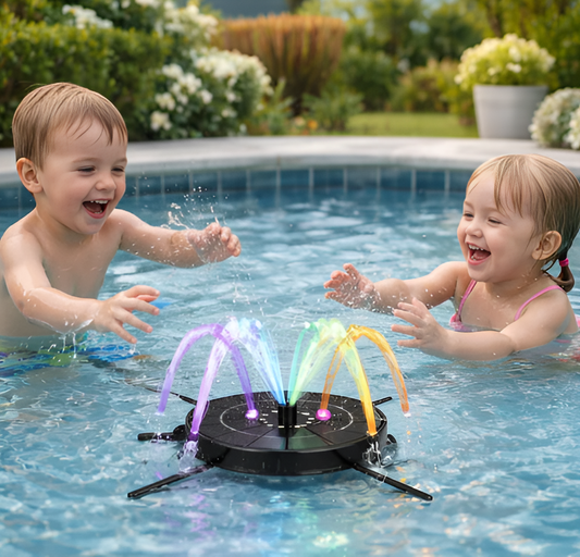 Solar LED Wasserspiel-Brunnen für Kinder – Interaktives schwimmendes Badespielzeug mit Fontäne & Lichteffekt