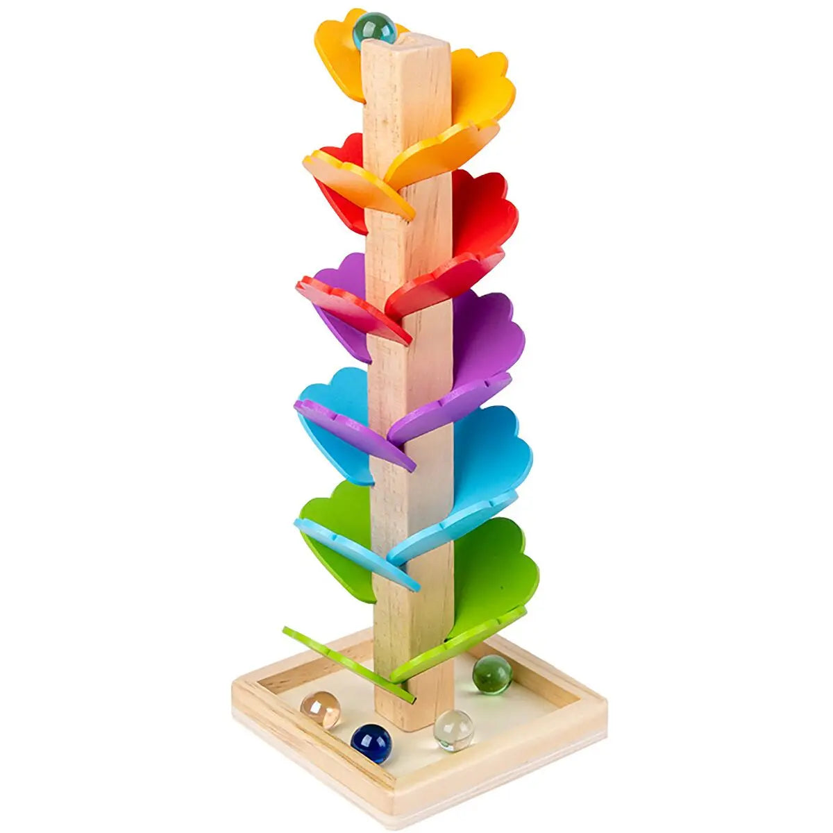 Montessori Regenbogen Murmel Holzturm