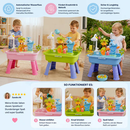 Sommer Wasser Spieltisch mit automatischem Wasserfluss Interaktives Spielset für Kinder