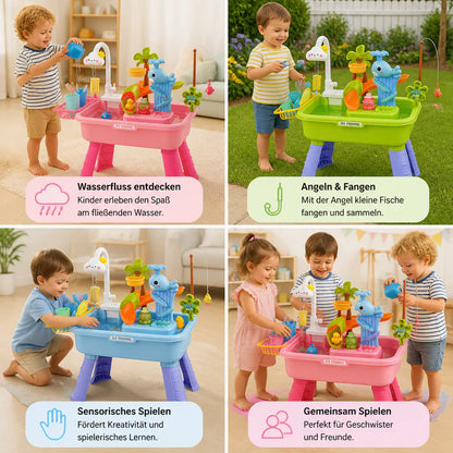 Sommer Wasser Spieltisch mit automatischem Wasserfluss Interaktives Spielset für Kinder