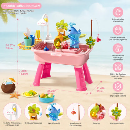 Sommer Wasser Spieltisch mit automatischem Wasserfluss Interaktives Spielset für Kinder