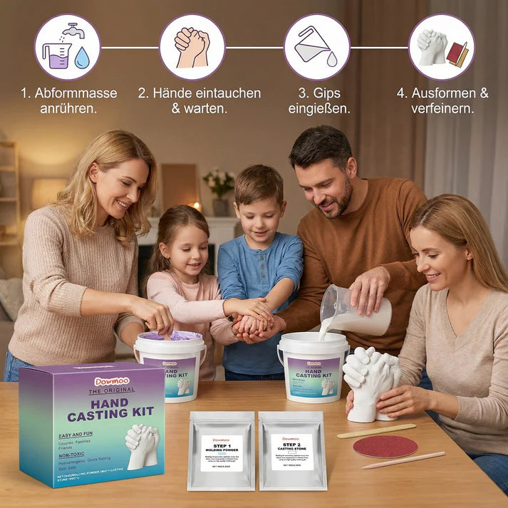 Handabdruck-Set für Familien & Paare – 3D Gips Erinnerungsset