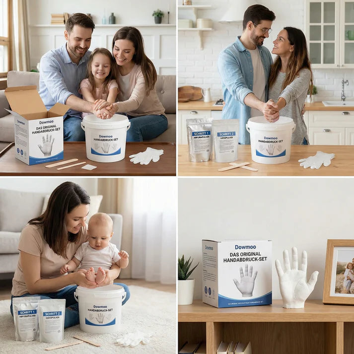 Handabdruck-Set für Familien & Paare – 3D Gips Erinnerungsset