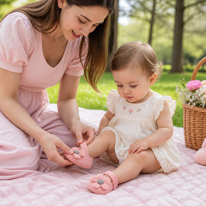 Sommer Babyschuhe mit weicher Sohle im Blumendesign