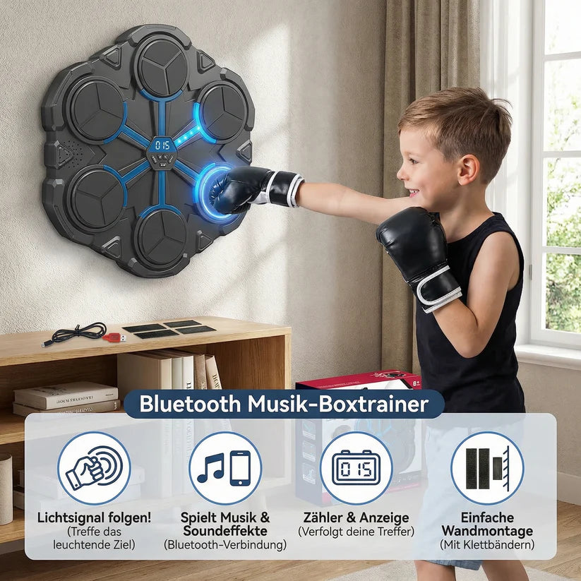 Bluetooth Musik-Boxtrainer für die Wand – Interaktives Boxziel mit Licht & Sound