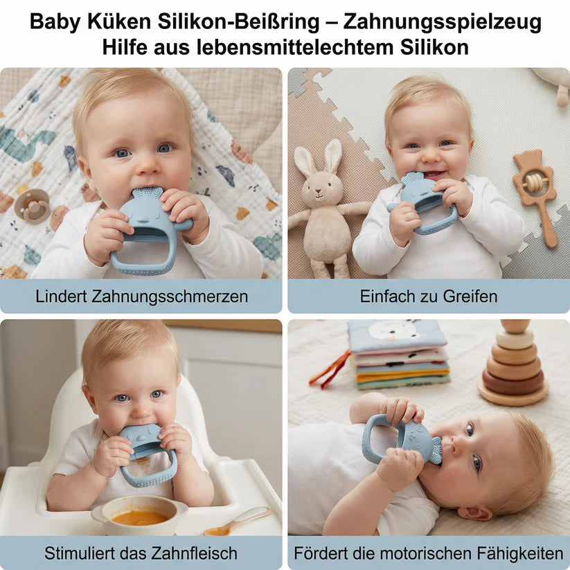 Baby Küken Silikon-Beißring – Zahnungsspielzeug Hilfe aus lebensmittelechtem Silikon