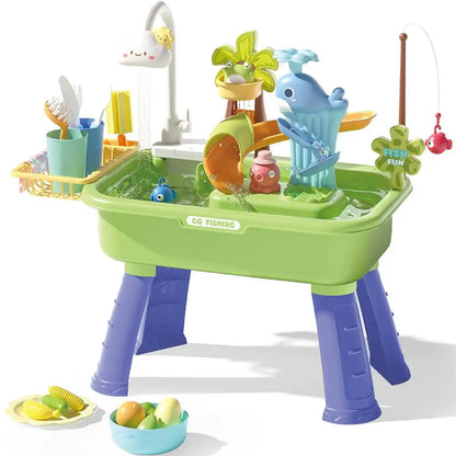 Sommer Wasser Spieltisch mit automatischem Wasserfluss Interaktives Spielset für Kinder