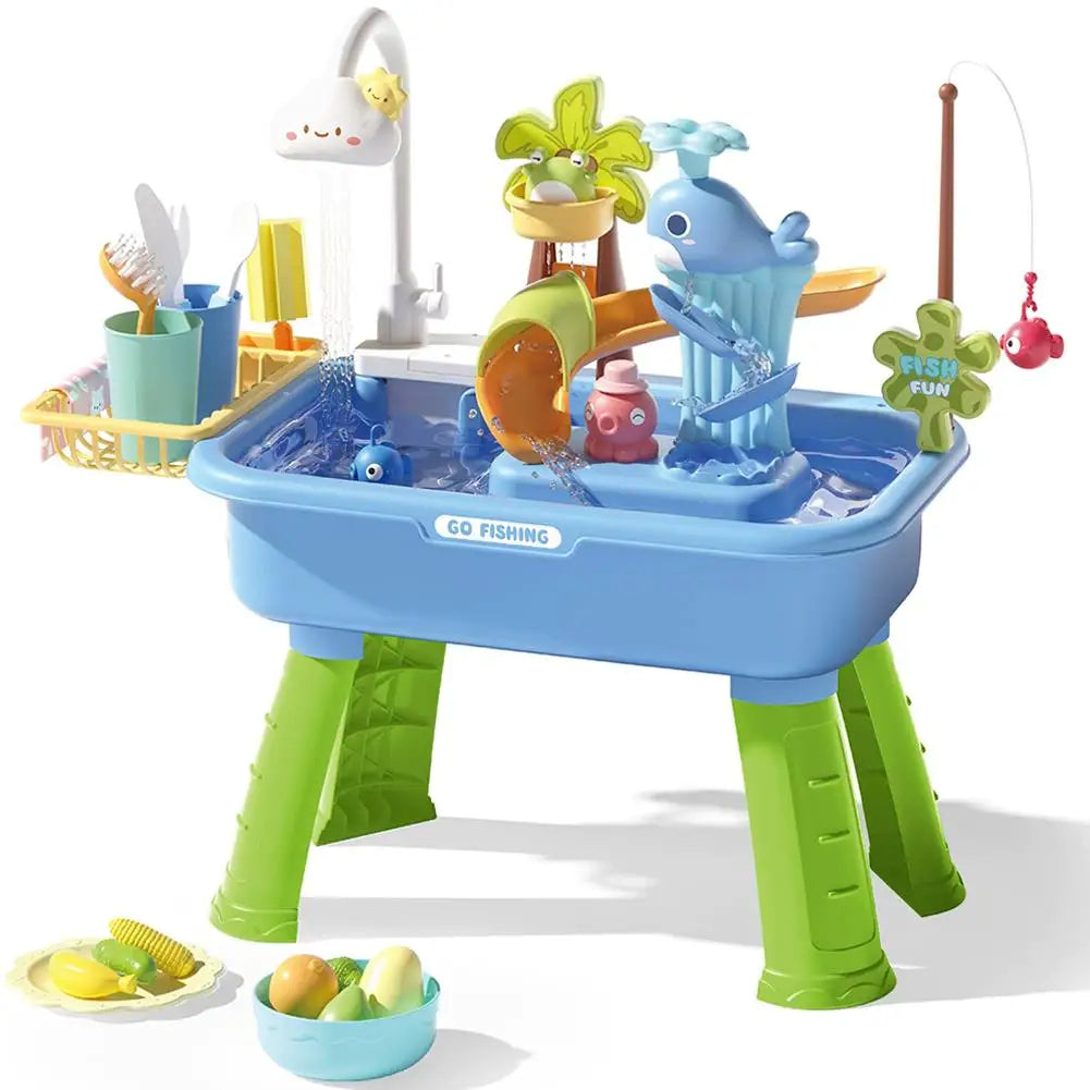 Sommer Wasser Spieltisch mit automatischem Wasserfluss Interaktives Spielset für Kinder