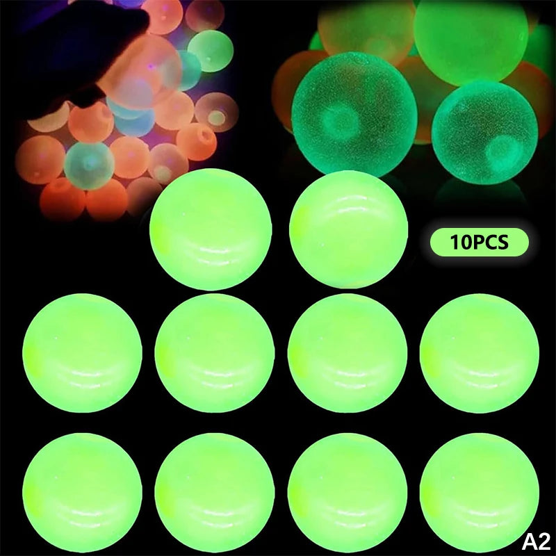 10pcs Glühen in den dunklen Bällen klebrige Decke Ball Fidget Bälle Stress Relief
