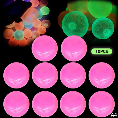 10pcs Glühen in den dunklen Bällen klebrige Decke Ball Fidget Bälle Stress Relief