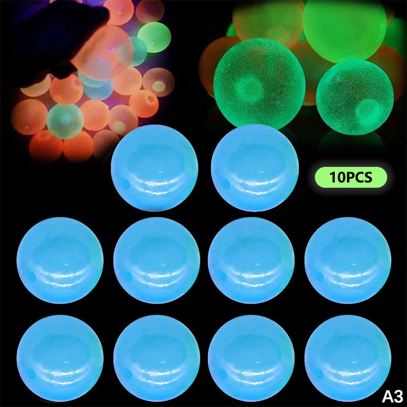 10pcs Glühen in den dunklen Bällen klebrige Decke Ball Fidget Bälle Stress Relief