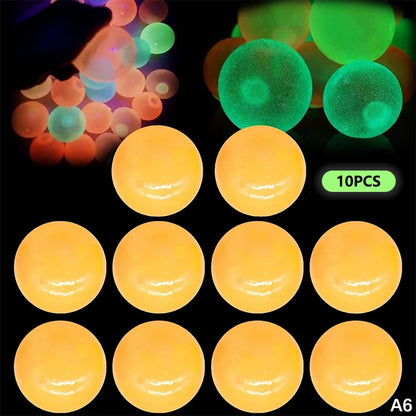 10pcs Glühen in den dunklen Bällen klebrige Decke Ball Fidget Bälle Stress Relief