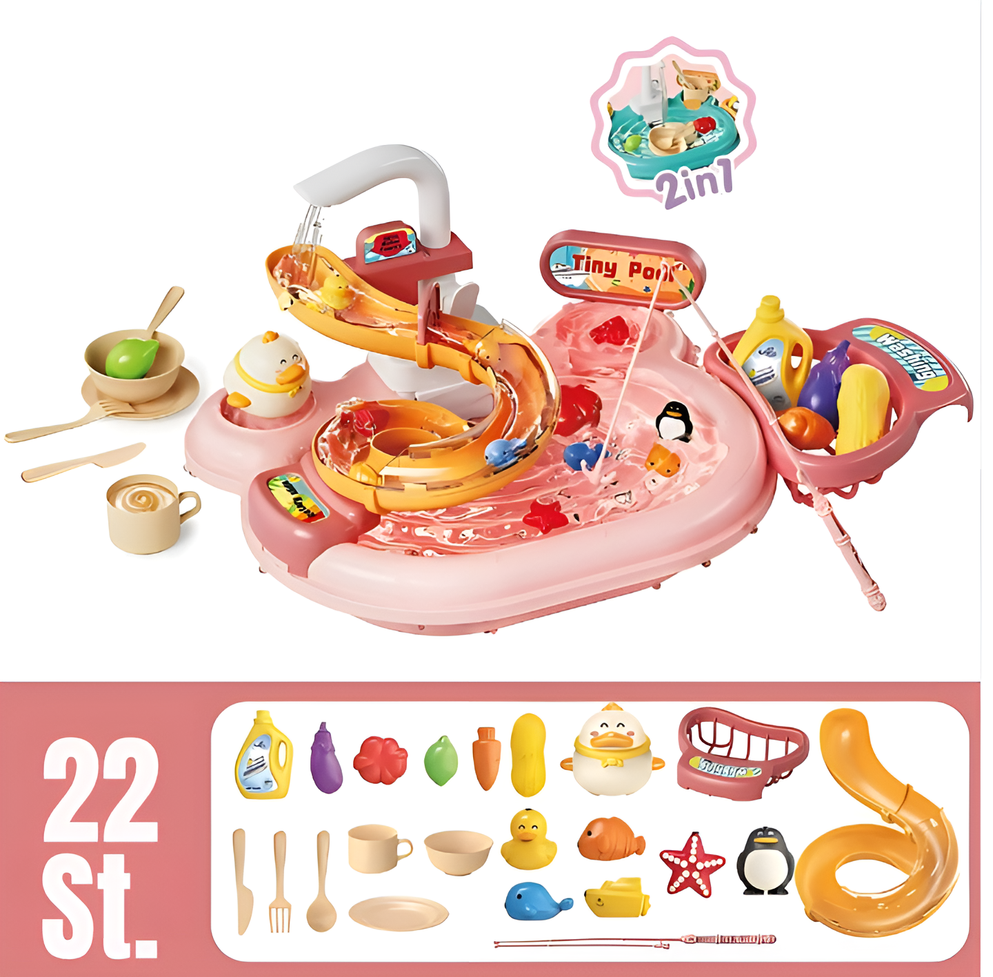 Kinder Spielzeug Set – Küche und Angeln in einem