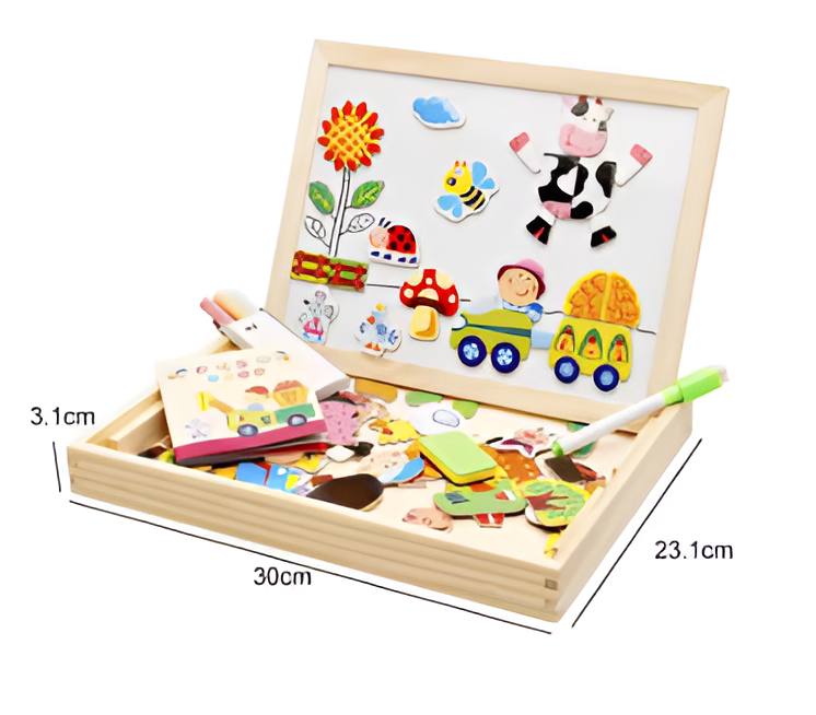 100 + Stücke Holz Montessori 2-in-1 Zeichentafel