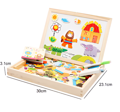 100 + Stücke Holz Montessori 2-in-1 Zeichentafel
