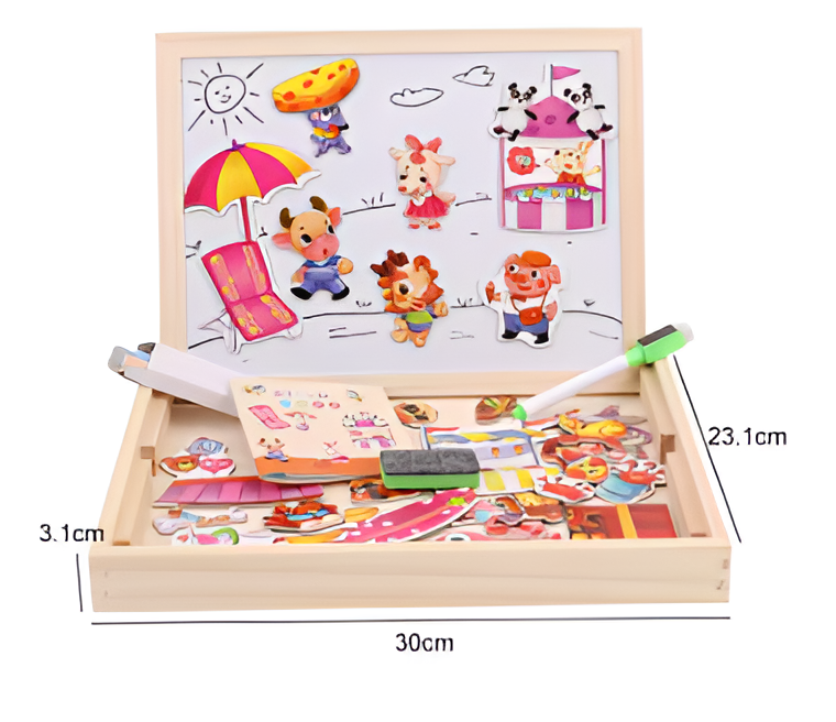 100 + Stücke Holz Montessori 2-in-1 Zeichentafel