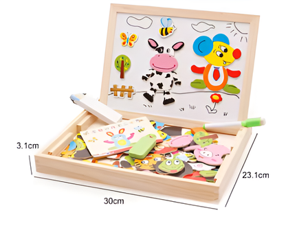 100 + Stücke Holz Montessori 2-in-1 Zeichentafel