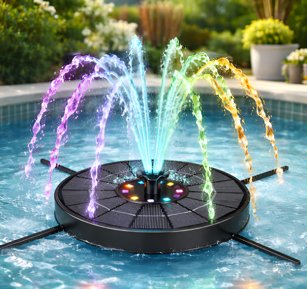Solar LED Wasserspiel-Brunnen für Kinder – Interaktives schwimmendes Badespielzeug mit Fontäne & Lichteffekt