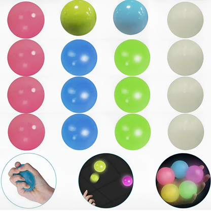 10pcs Glühen in den dunklen Bällen klebrige Decke Ball Fidget Bälle Stress Relief