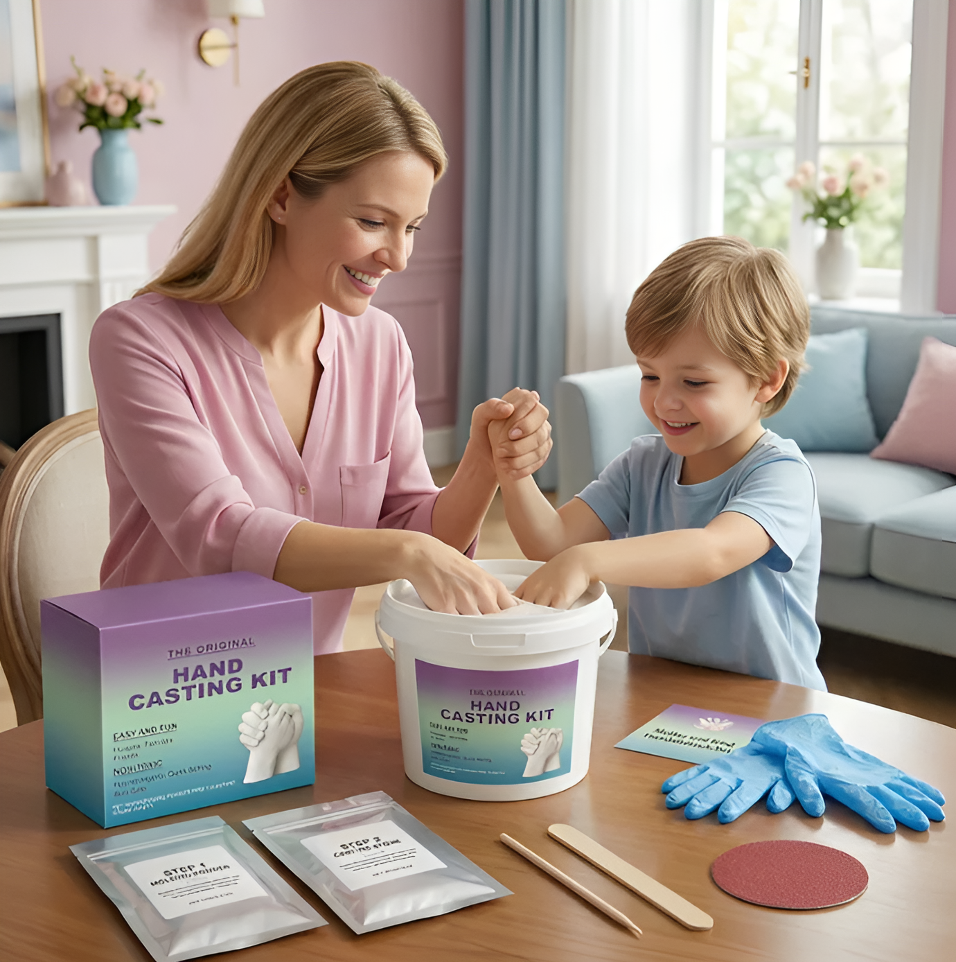 Handabdruck-Set für Familien & Paare – 3D Gips Erinnerungsset