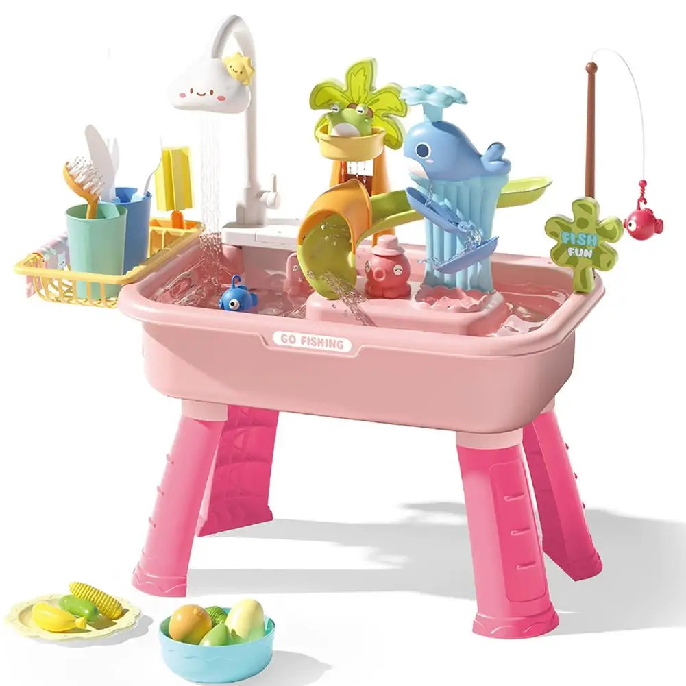 Sommer Wasser Spieltisch mit automatischem Wasserfluss Interaktives Spielset für Kinder