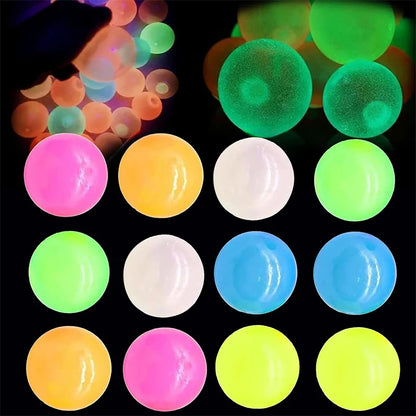 10pcs Glühen in den dunklen Bällen klebrige Decke Ball Fidget Bälle Stress Relief